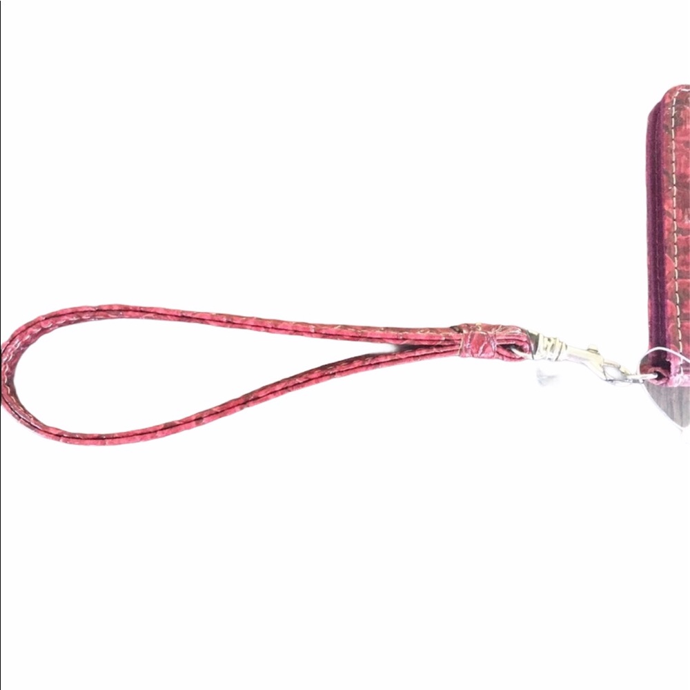 RELIC WRISTLET CONTINENTAL WALLET NEW WITH TAGS Faux Reptile Cherry Red Brown - Picture 7 of 8